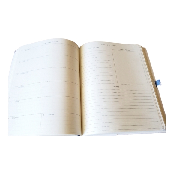 Graphic Faux Leather Blue 2023 Planner 18 Month New - Picture 6 of 9